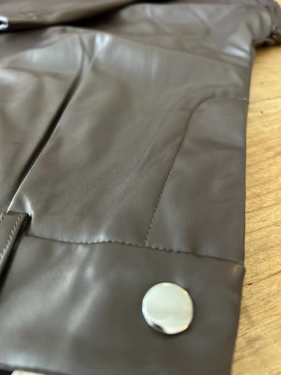 Pantalon simili cuir marron