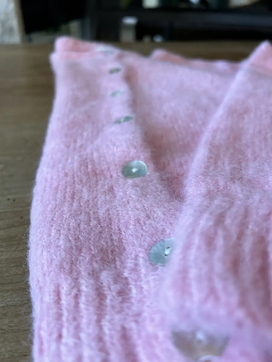 Cardigan rose poudré
