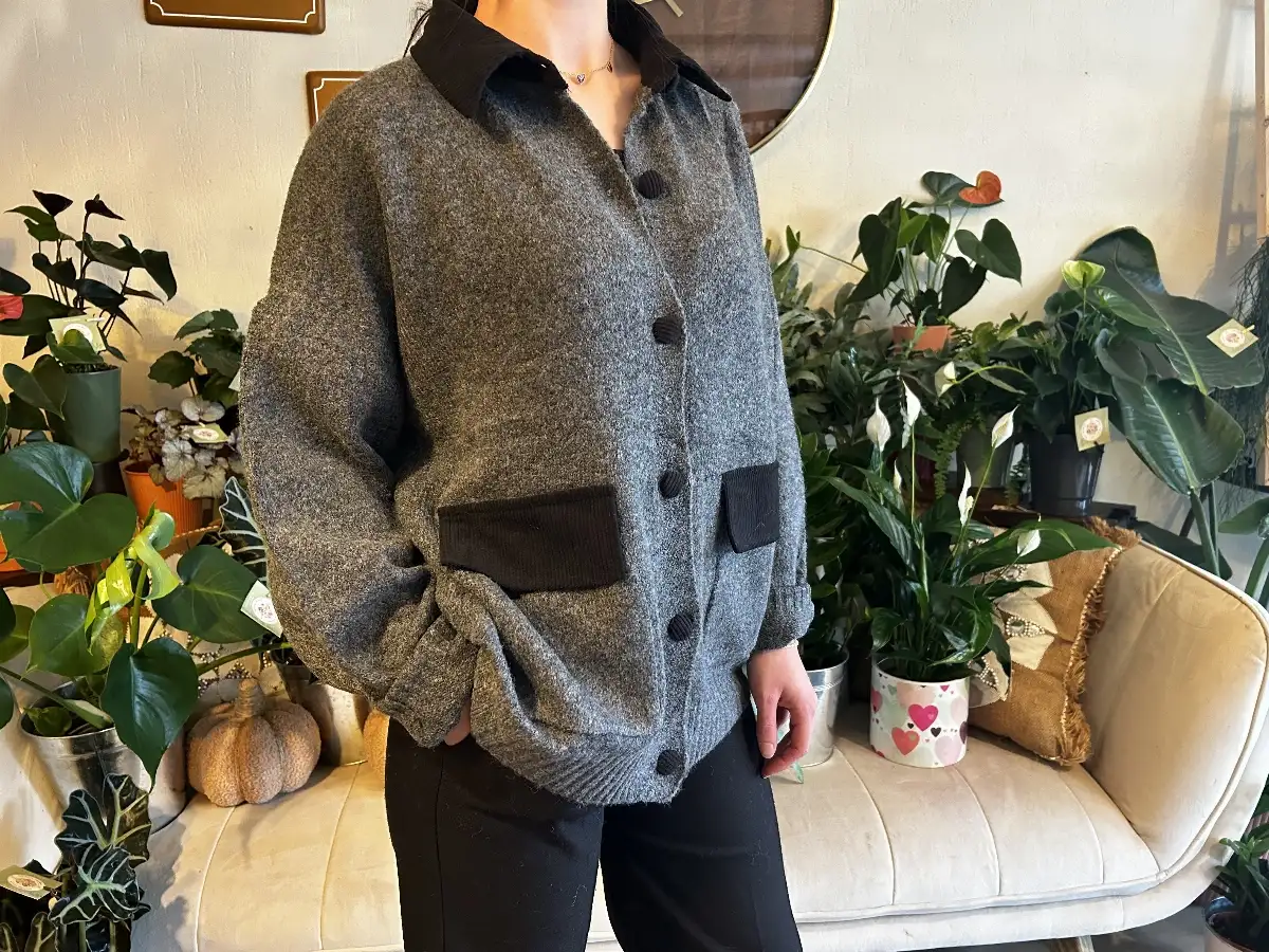Gilet oversize gris