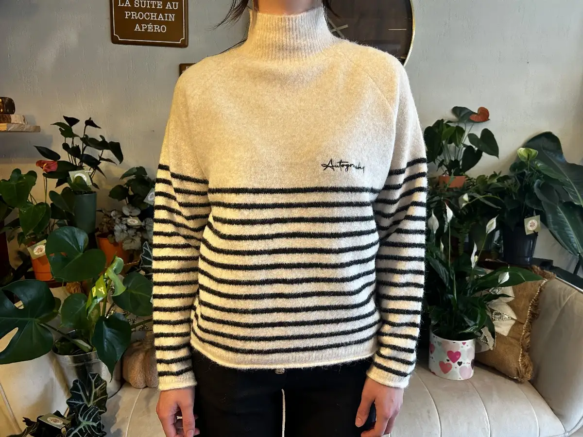 Pull marinière en laine