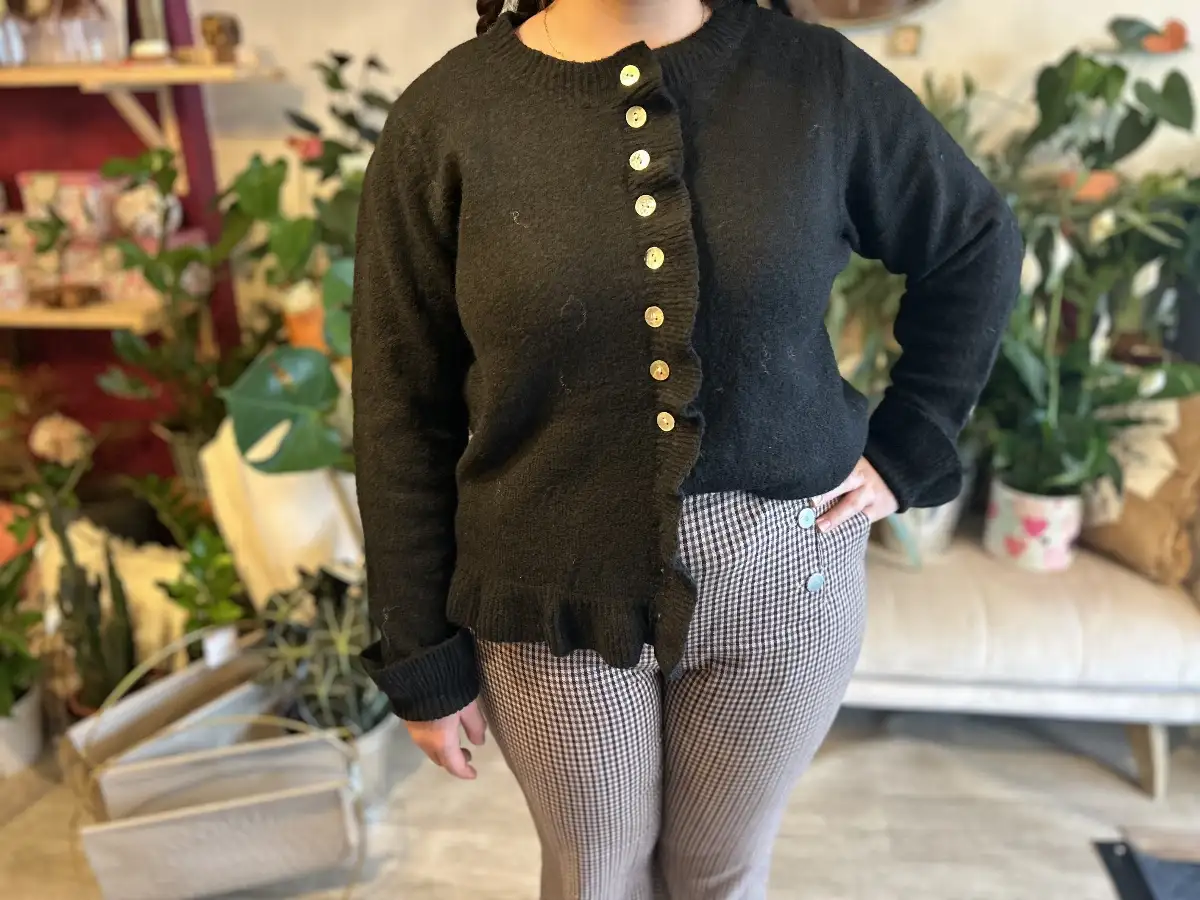 Cardigan noir en laine