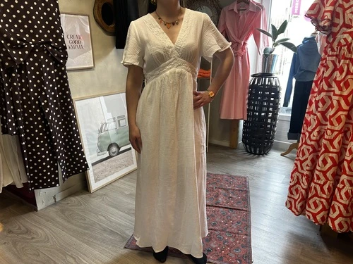 Robe longue en gaze de coton