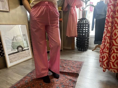 pantalon fluide rose