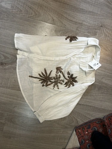 Chemise en gaz de coton perlé