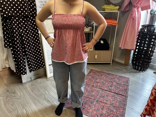 Top à bretelles rouge