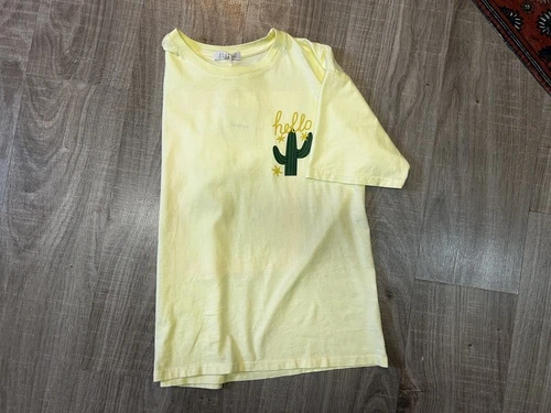 tee-shirt en coton jaune