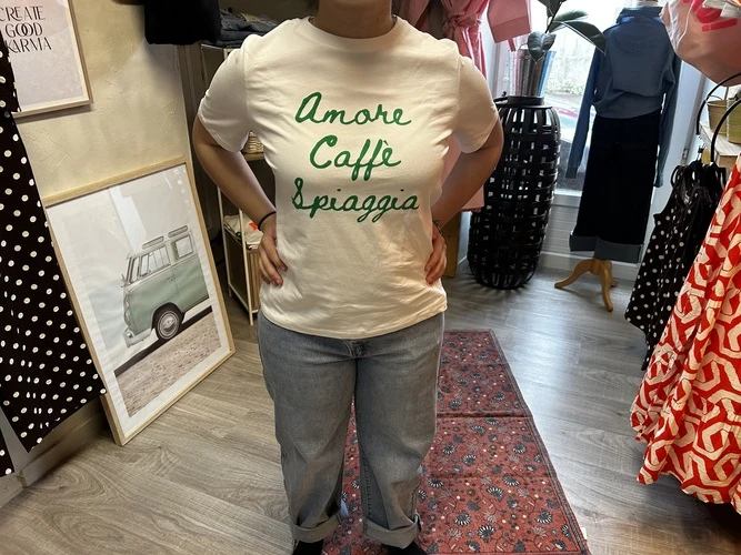 Tee shirt blanc à écritures